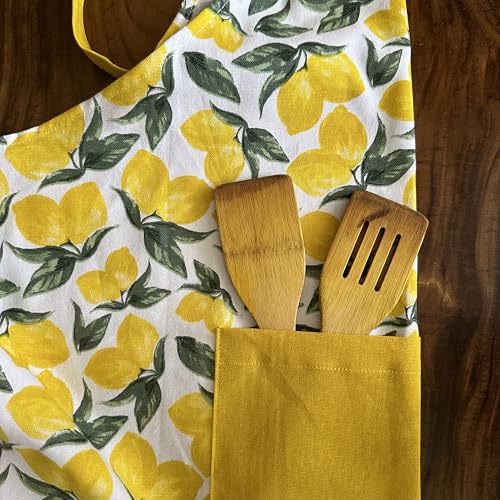Image of Oak & Lily 100% Cotton Kitchen Apron | Fully washable with large front pocket | European quality | Made for Indian sizes