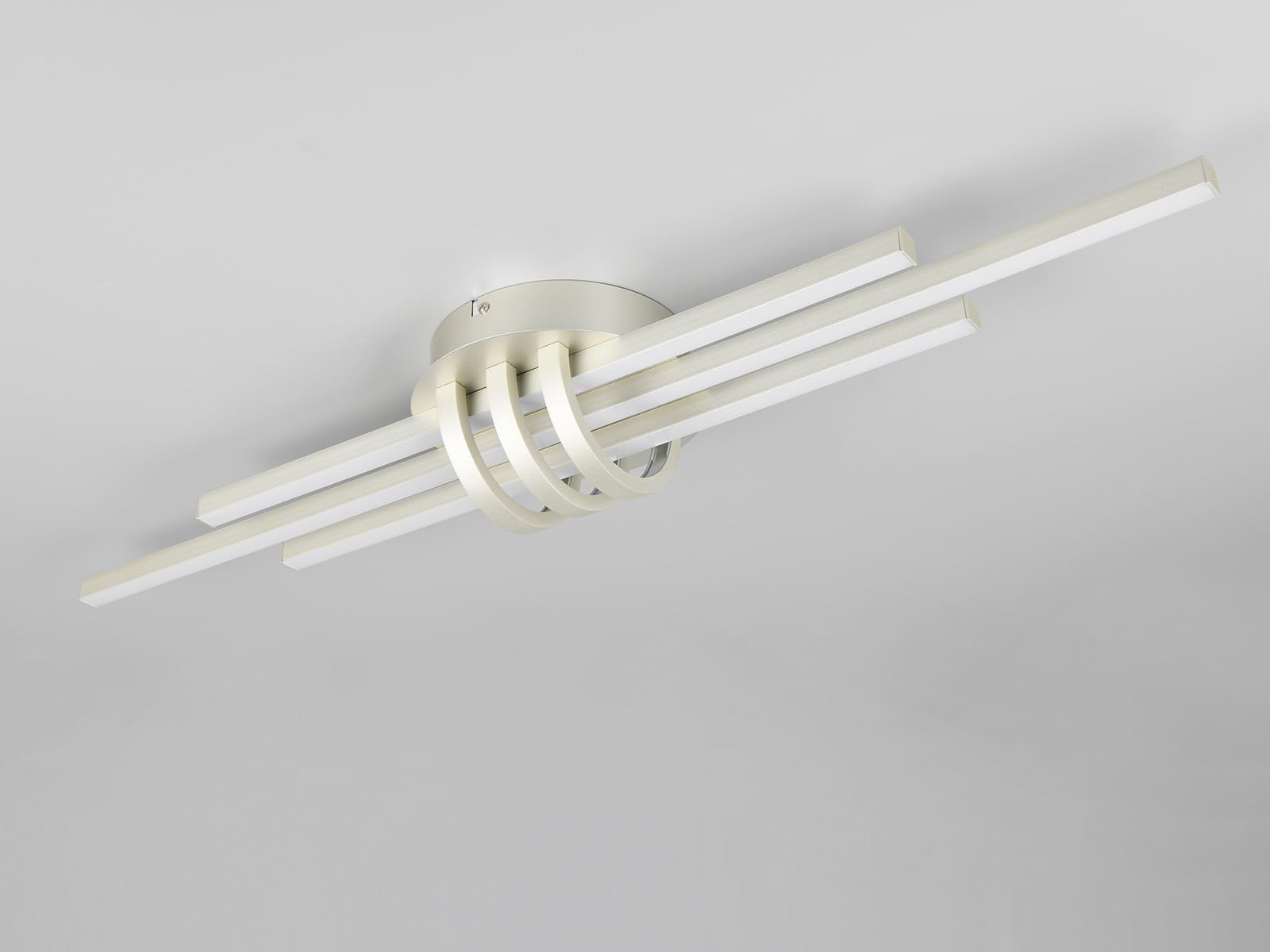 RL LIVE YOUR LIGHT Lampa sufitowa LED, ściemniana za pomocą przełącznika, srebrna, płaska, duża, szerokość 81 cm