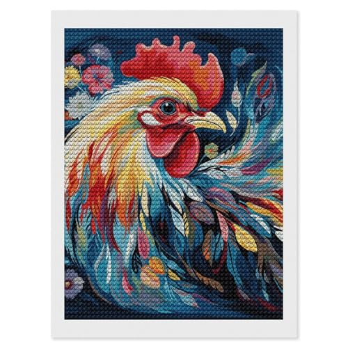 Peinture diamant 5D poulet coloré kit complet anti-stress contre l'ennui pour débutant