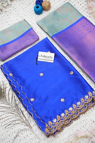 Image of Fabcartz South Indian Half and Half Saree For Women