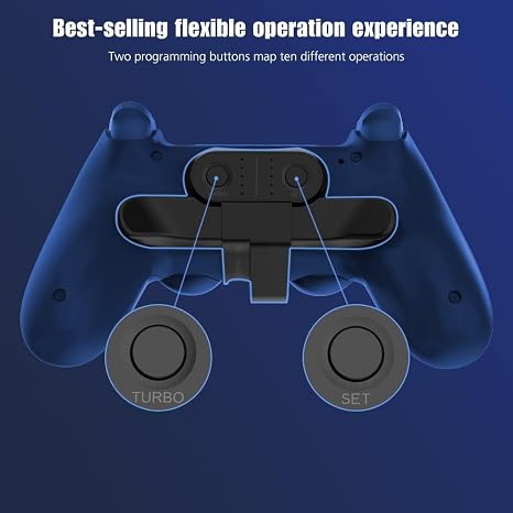 DRILI Paddles for PS4 Controller, Back Button Attachment for PS4 Controller, TURBO Function/Memory Function/Plug And Play, PS4 controller accessories