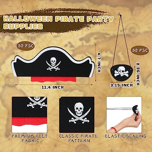 Deekin 120 Pcs Pirate Party Supplies Hat Eye Patches Telescope Compass image 5
