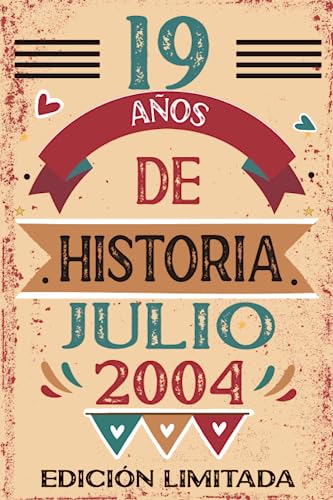 19 Años De Historia Julio 2004: Libro de visitas, cuaderno, 110 páginas de felicitaciones, idea de regalo, regalo Para la esposa, novia, mujer, La madre
