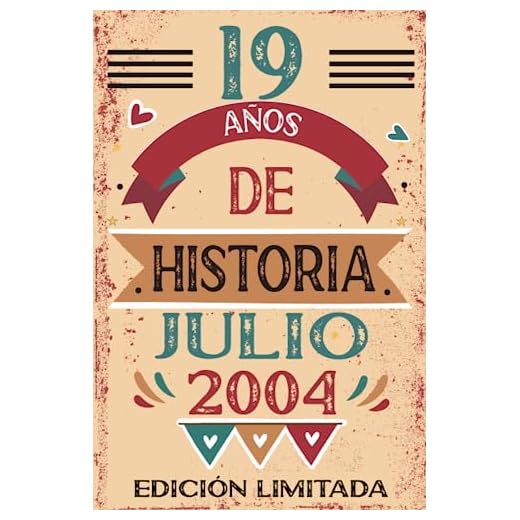 19 Años De Historia Julio 2004: Libro de visitas, cuaderno, 110 páginas de felicitaciones, idea de regalo, regalo Para la esposa, novia, mujer, La madre