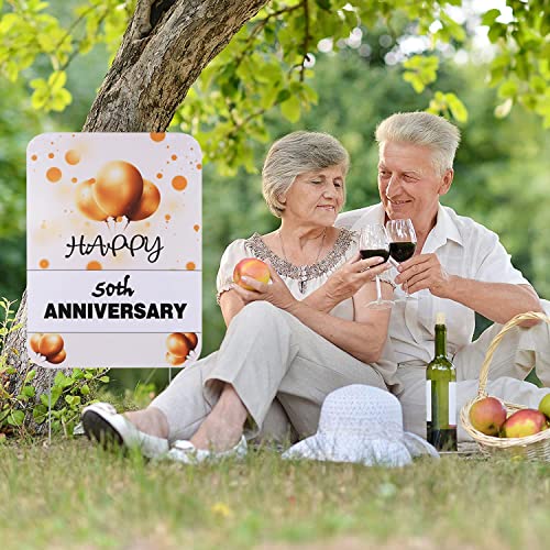 Thten 50Th Anniversary Yard Sign,12X16 Inch Gold Anniversary Decoration Outdoor Gold 50Th Wedding Anniversary,Company Anniversary Celebrations Lawn Sign With Stakes For Happy 50Th Year Party Supplies #TOP6