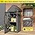 Outdoor Resin Storage Shed, Upgrade Durable Storage Cabinet with Removable Shelves and Lock Ring, Reinforced Floor, All-Weather Construction for Garden Patio Lawn (Gray)