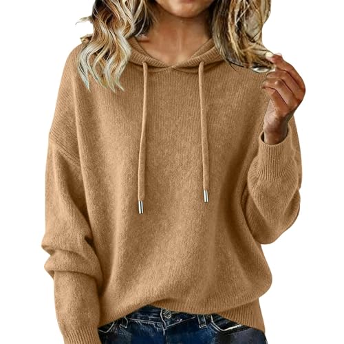 Pull à capuche pour femme à manches longues idéal pour l'automne et la saison hivernale casual