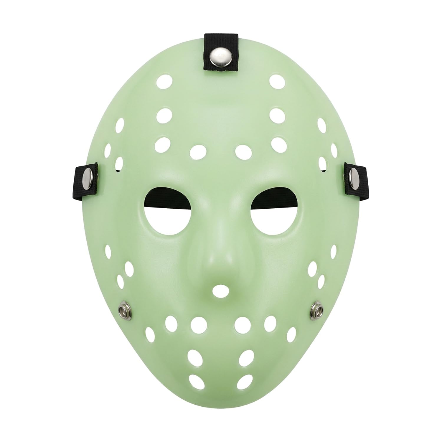 Boolavard Hockey Mask – Scary Halloween Costume Mask for Adults and Teens – Breathable & Lightweight PVC Horror Mask with Adjustable Strap for Cosplay, Carnival, and Theme Parties (Green)