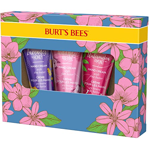 Burt’s Bees Handcreme-Geschenkset mit Shea Butter, Lavendel und Honig, Wildrose und Beere und Wassermelone und Minze | 3er-Pack