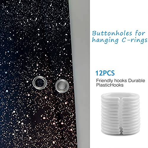 Rideau de douche 180x180cm polyester pour éviter moisissures motif espace