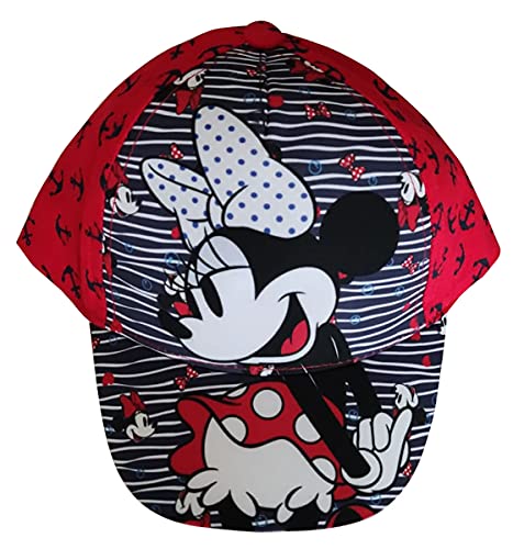 Minnie Maus Gorra con diseño de Minnie con lazo, ondas y ancla, para niños, niñas y niños, rojo, 50 Cover