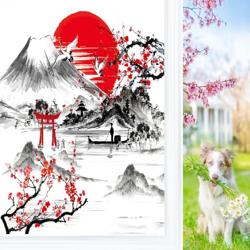 Vinilo Decorativo Brebasf Mount Fuji Rojo 35.4 x 78.7 in miniatura 1
