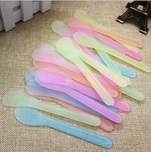 VNDEFUL 100PCS Disposable Makeup Frosted Tip Spatula Cosmetic Mask Spatula For Mixing And Sampling,Mask Stick Mask Brush Cosmetic Spoon