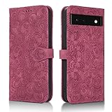 Succtopy Coque Google Pixel 6a,Étui Housse en Cuir de Protection avec Emplacements Cartes,Fermoir Magnétique,Portefeuille Antichoc Protection Compatible avec Google Pixel 6a,Rouge