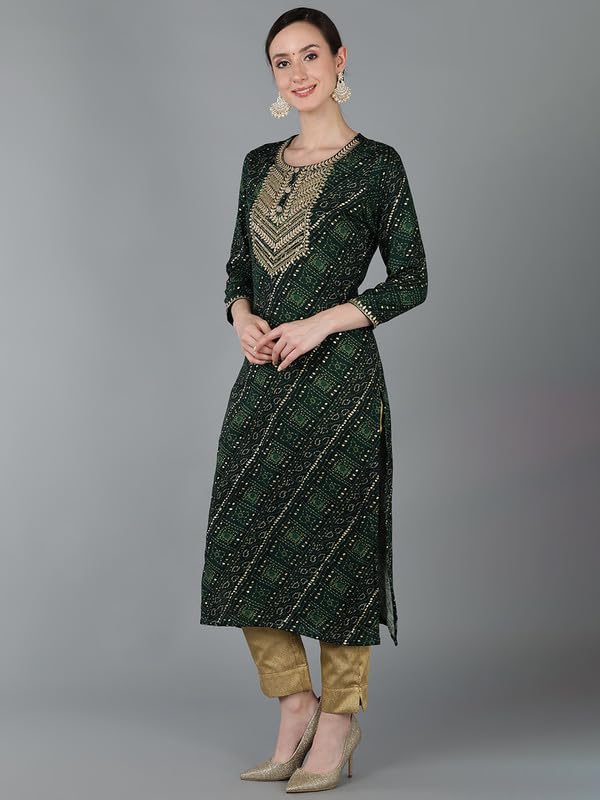 Image of Vaamsi Women's Viscose Rayon Geometric Printed Kurta