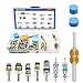 XTVTX 63PCS R12 R134a Noyau de Valve Kit de réparation d'air Climatisation Kit Bouchon de Protection de Valve avec Outil de Suppression pour la Plupart des Voitures