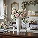 hjn White Ceramic Vase- French Flower Vase for Decor Tall Vintage Vases for Flowers/Home Decoration/Kitchen/Table/Living Room/Shelf/Mantel/Office-Height-11.6