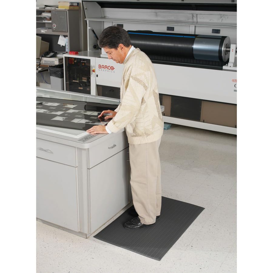 Guardian 24030502 Air Step Anti-Fatigue Floor Mat, Vinyl, 3'x5', Black, Reduces fatigue and discomfort, Can be easily cut to fit any space - Image 3