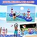 EagleStone Pool Volleyball Net &Basketball Hoop Inflatable Pool Floats Toys Swimming Water Games for Adults and Kids 8-12 Teens Volleyball Court Poolside Floaties