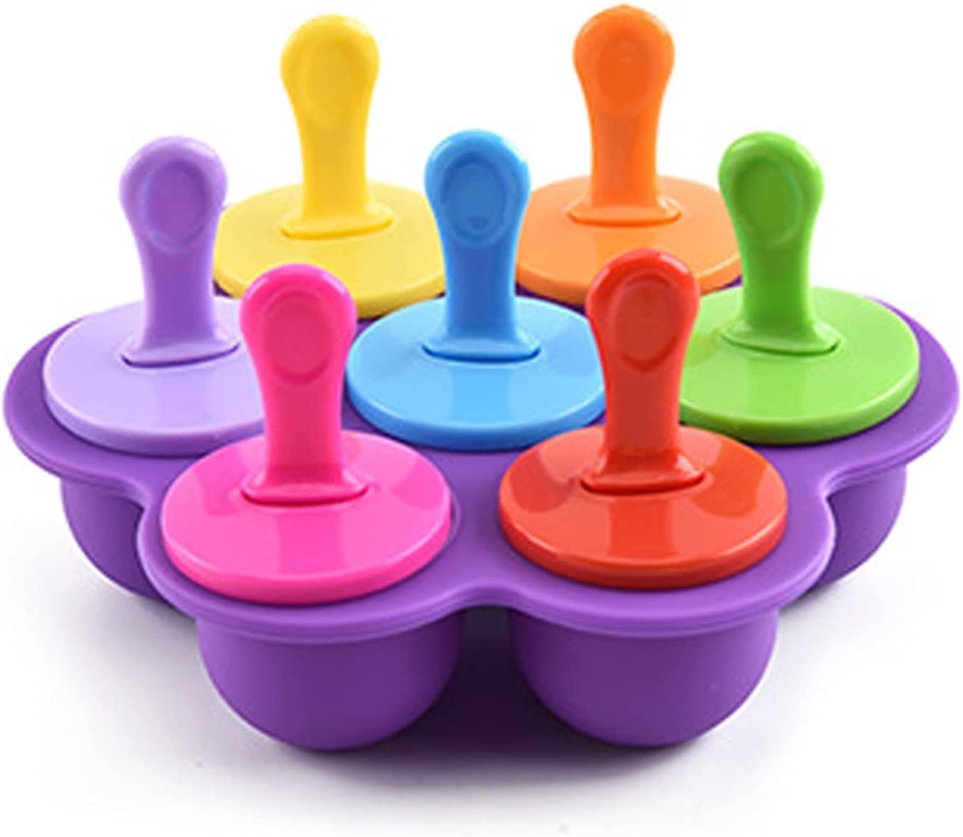 RedHooS Silicone Ice Lolly Molds, Colorful Popsicle Molds with 6 Plastic Sticks, Ice Pop Mould, Reusable Ice Lolly Makers, Popsicle Moulds for Kids- Food Grade, BPA Free, Dishwasher Safe (Multicolor)