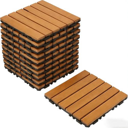 Image of Sauna Mat Canadian Red Cedar 10PCS Set , Traditional & Infrared Sauna Accessory, 12.1*12.1*0.75In, 880LBS Load 1 Capacity Thick PVC for Outdoor & Indoor, Patio Garden, Balcony, Poolside (B)