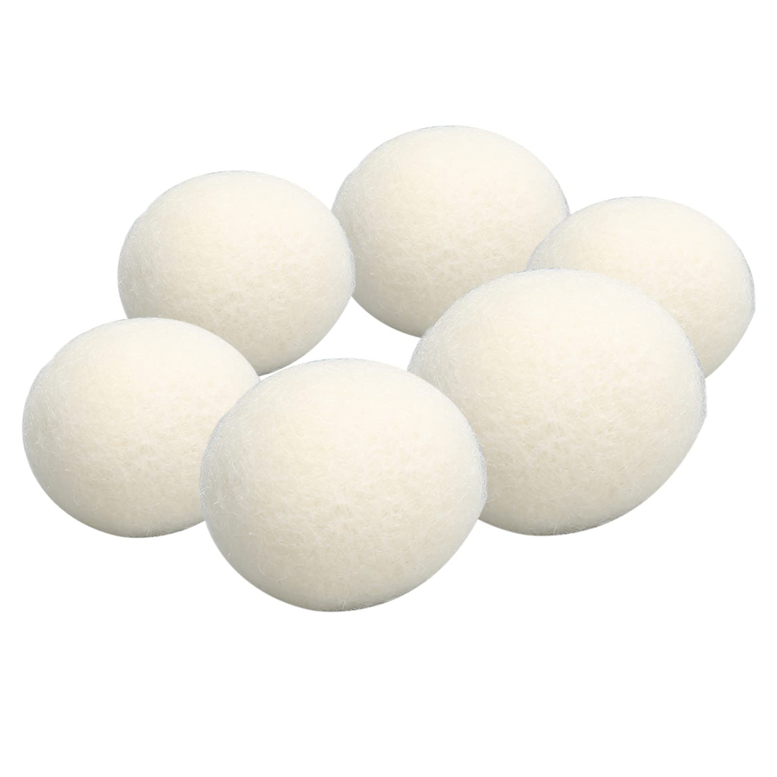Baxnore Palline per asciugatura in lana naturale Confezione da 6 palline per ammorbidente riutilizzabili Riducono l'adesione statica Accorciano il tempo di asciugatura per i vestit (3,5 cm)