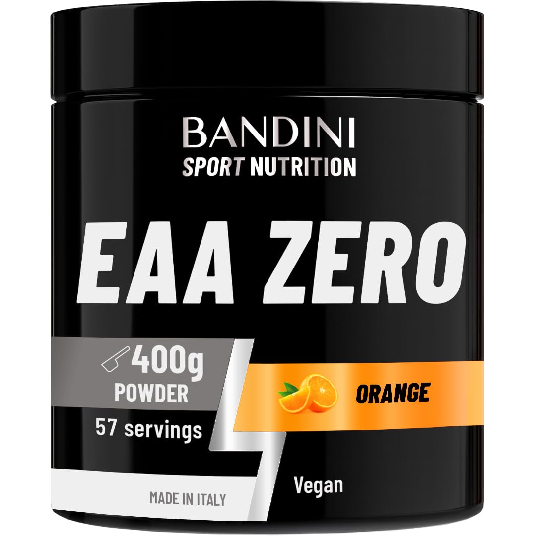 EAA Essential Amino Acids | 400 g Powder | 9 Fermented Essential Aminoacids EAAs + BCAAs 211 & Vitamin B6 | Muscle Growth & Recovery | Intra, Pre & Post Workout | Vegan, Orange Flavour
