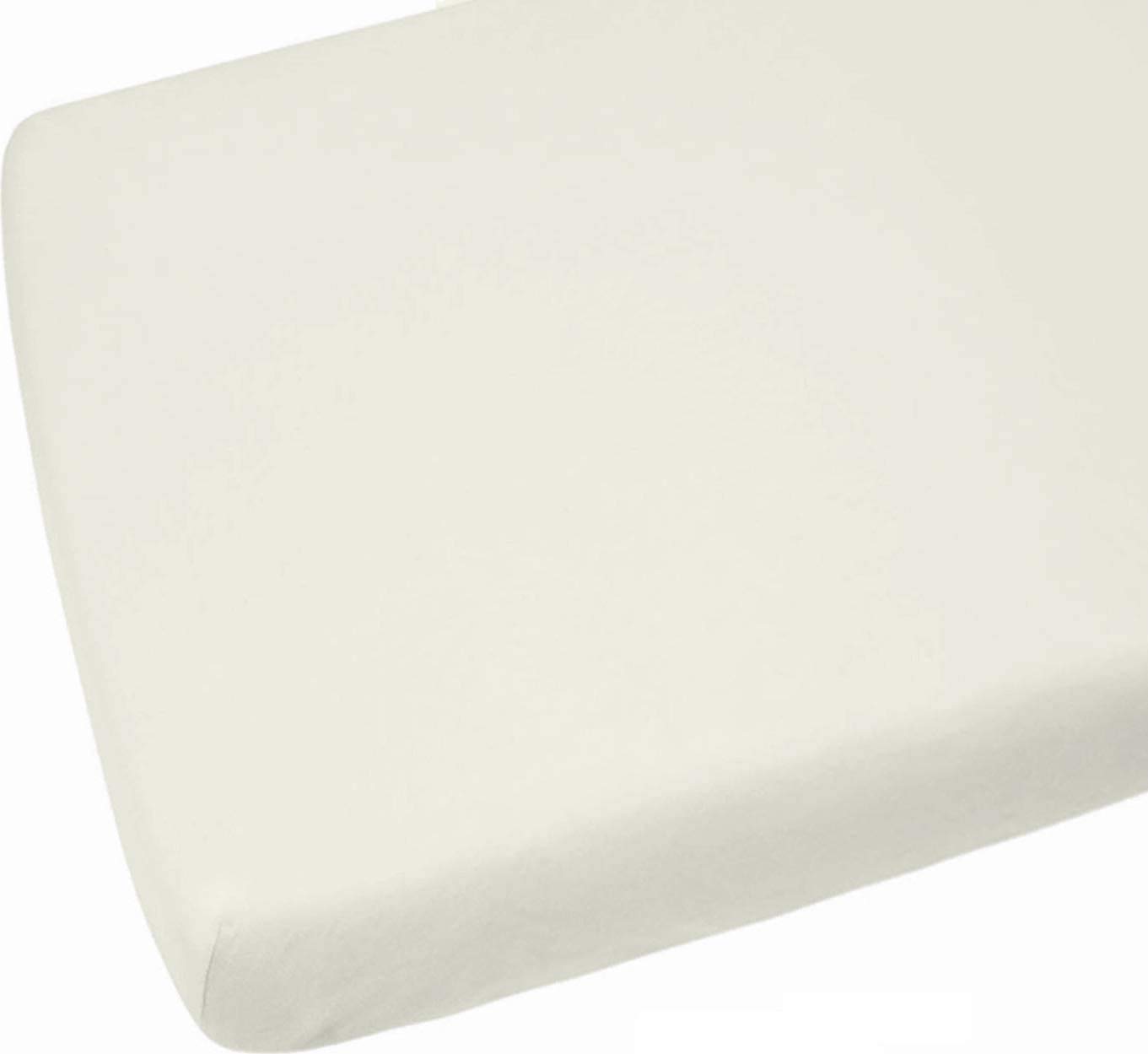 Amigozone Cream 2 X Pollyotton Cot Bed Fitted Sheet. (Cot 60 X 120Cm)