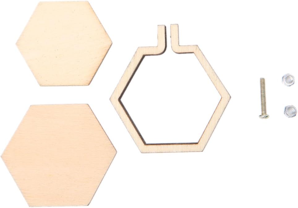Hardli Hexagon Wooden Embroidery Frame Hand Stitching Cross Framing Hoop DIY Crafts