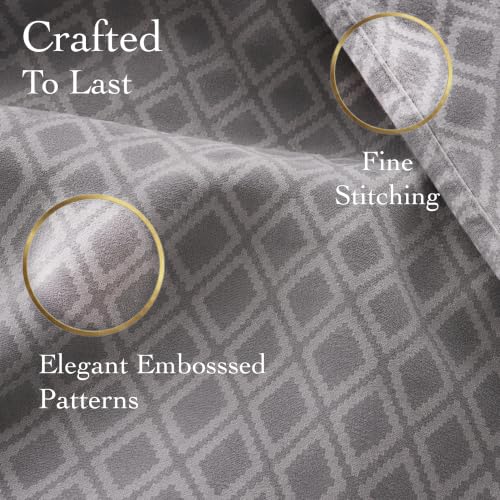Image of Dream Living Embossed Double Bedsheet with 2 Pillow Covers | 120 GSM | 220x250 Cm | Grey