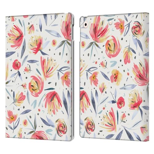 Housse iPad 10.2 Pivoines Floral étui en cuir chic pour le bureau