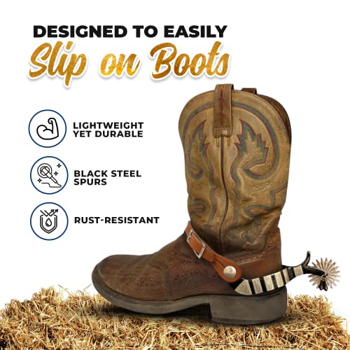 Colorado Saddlery The Montana Spur, Black/Silver #TOP3