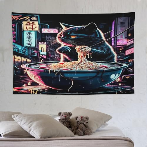 Tenture murale chat en tissu pour créer un cocon doux dans le salon familial