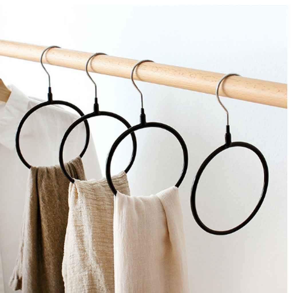 MOBYGKFY Multi-port Support Dipping Scarf Rack Metal Scarf Hangers Plastic Clothes Rack Hanger Storage Hangers Closet Organizer(Svart)