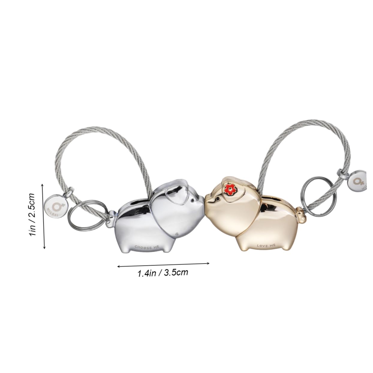 PACKOVE Paquete De 2 Piezas 2 llavero para novio llavero de dibujos animados anillo de pareja marido esposa llavero amigos llaveros llavero de plata llavero de níquel Metal amantes