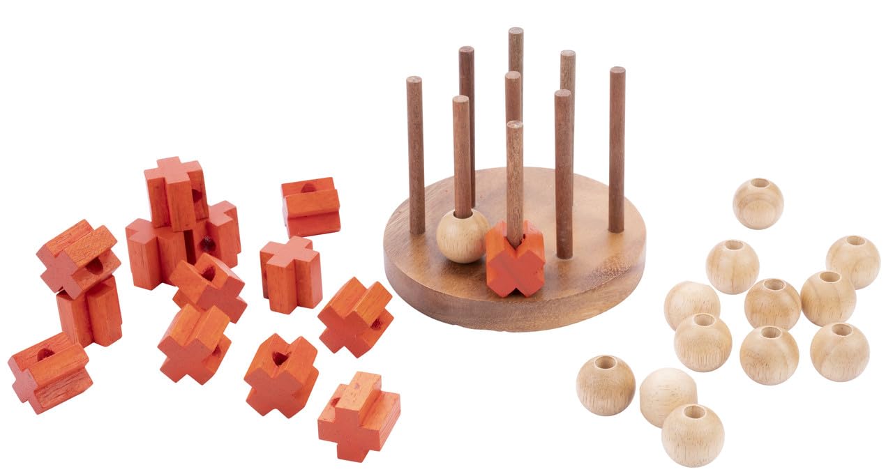 Engelhart – 350410 – Tic Tac Toe 3D – gra logiczna – drewno – XO – wersja średnia – eko pudełko – gra 2 graczy – 6+