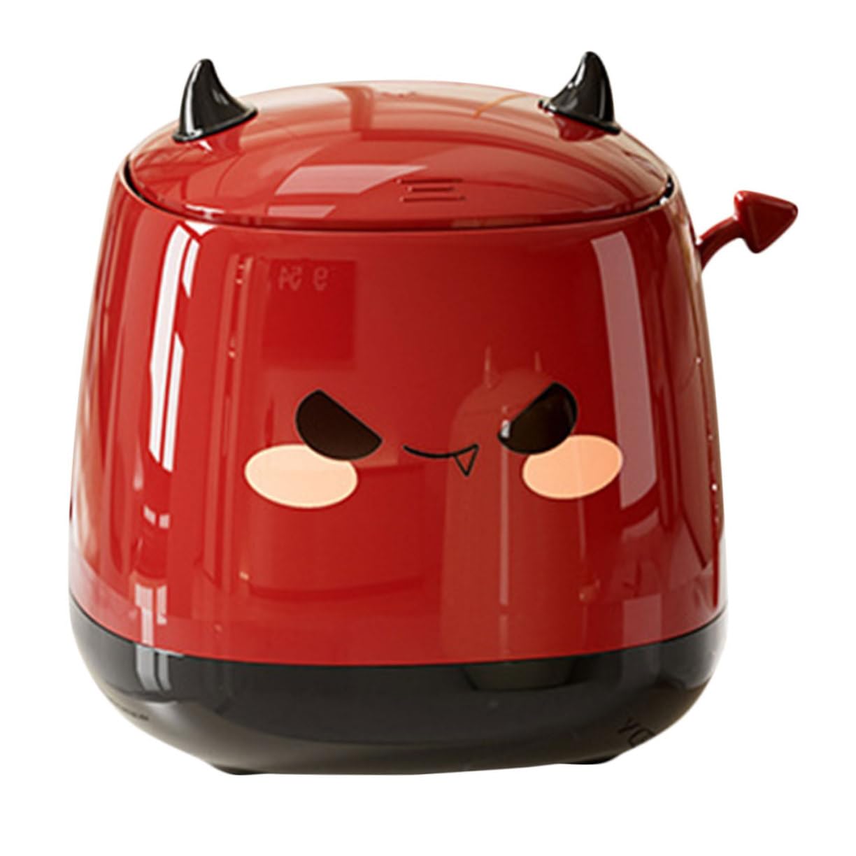 STOBAZA Mini Desktop Trash Can mit Deckel Kompakter Leiser Tischabfalleimer für Büro Schlafzimmer Büro Süßer Roter Platzsparende für Schreibtisch und Arbeitsbereich