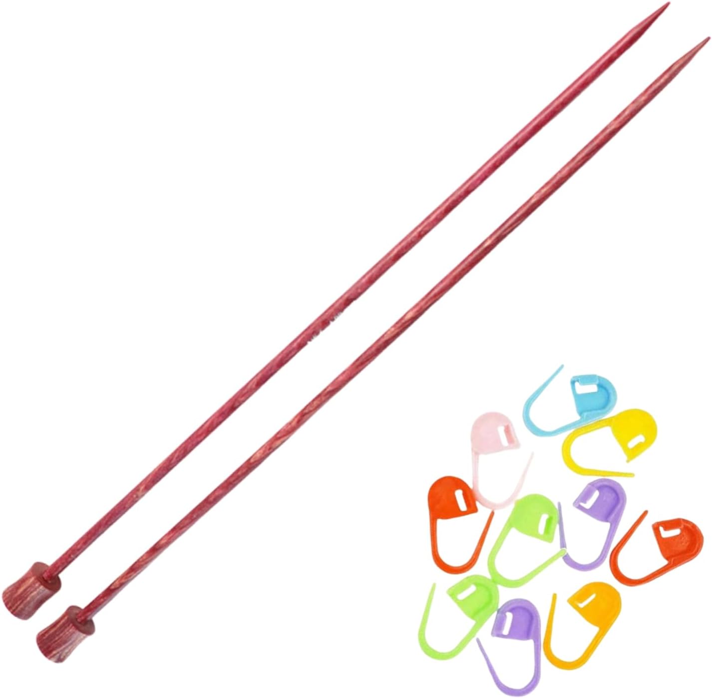 KnitPro Dreamz Straight Knitting Needles 14 inch, Size 13 (35cm, 9.00mm) with 10 Colorful Stitch Markers
