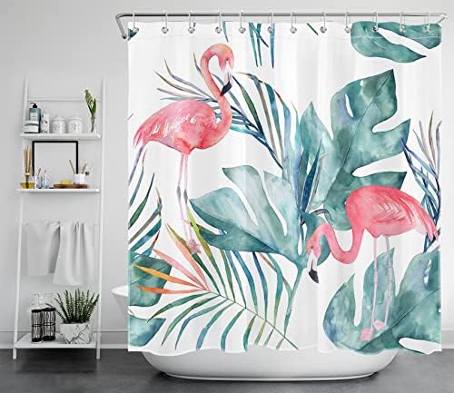 LB Tropical Fish Shower Curtain for Kids Coral Reef Marine Life Bath Curtain with Hooks Blue Sea Anti Mould Waterproof Polyester Fabric Bathroom Curtains,59x71 inches