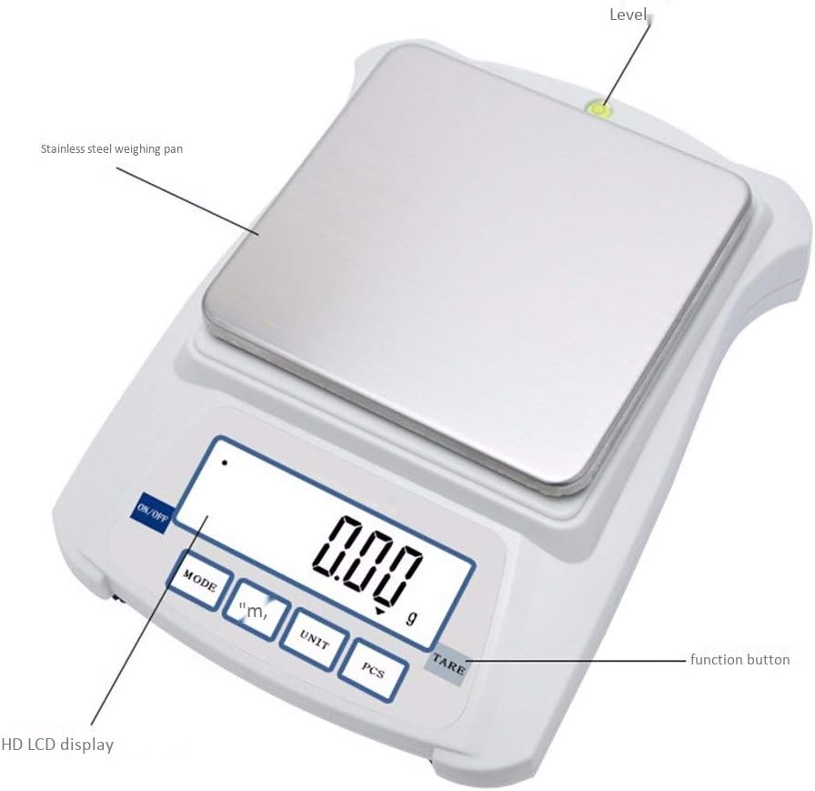 3Kg/0.1G Laboratory Balance Scale LCD Hd Display for Gold Jewelry Diamond Weighing Scales 232 Data Port Can Be Printer Transmission,3kg/0.01g