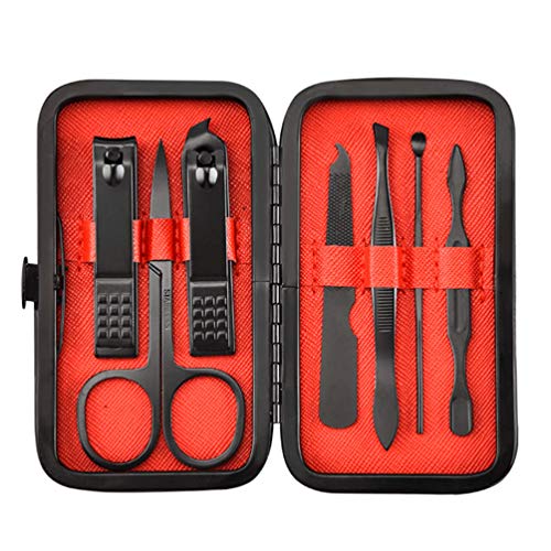 Manicure Set, KINGMAS 7 in 1 Nail Clippers Set Stainless Steel Pedicure Kit