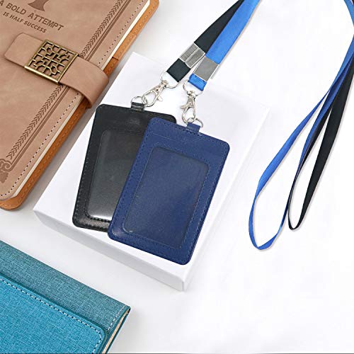 Porta badge verticale in pelle sintetica, con