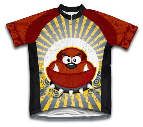 ScudoPro Friendly Bulldog Short Sleeve Cycling Jersey for Youth - Size M Red