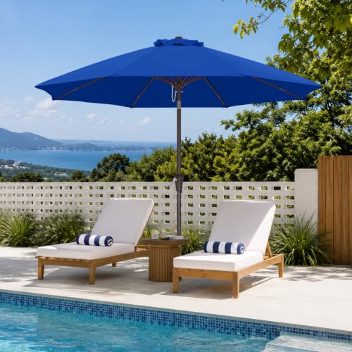 Image of ABCCANOPY 10FT Patio Umbrella Outdoor 8 Ribs Table Umbrella(Royal Blue) | Fade & UV Resistant Fabric,8 Fiberglass Ribs,Smooth Crank System,Wind Resistance,Great for Patio,Backyard,Garden,Deck