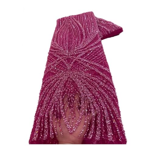 Dentelle perlée blanche 5 yards anticassure au point de chaîne pour voiles et robes de mariée