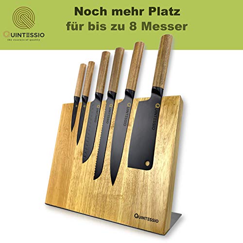QUINTESSIO magnetisch messenblok zonder messen - magnetische messenhouder van hout - XL messenrek met extra sterke… - Afbeelding 5