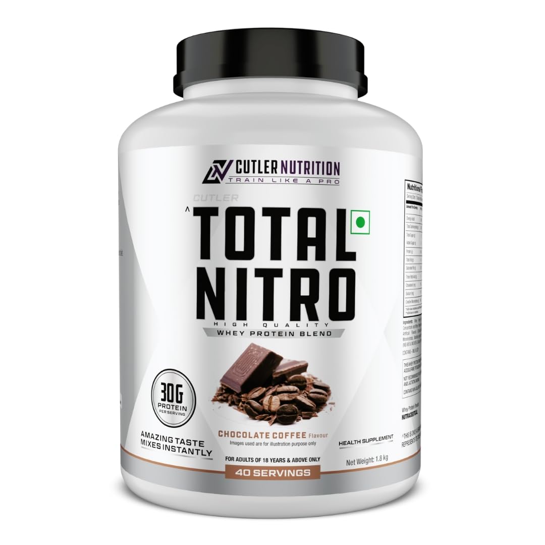 Cutler Nutrition Total Nitro - Concentrate and Isolate Whey Protein Blend | 30g Protein | 40 servings | Vegetarian | Chocolate Coffee flavour (1.8Kg) (B0DCP89STK) Amazon Price History, Amazon Price Tracker