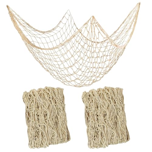 2 PCS Fish Net Decorations, 80 x 40 Inch, Ocean Themed Party Decor Beach, Nautical Wall Hanging Fishing Net for Coastal Bedroom, Bathroom, or Under The Sea Party Decorations
