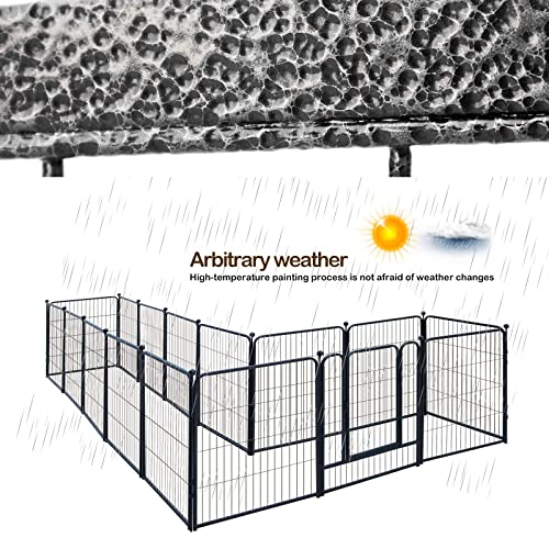 Dog Playpen,32 Inch Height in Heavy Duty, Folding Indoor Outdoor Anti-Rust Dog Exercise Fence, Portable Pet Playpen with… - Image 5