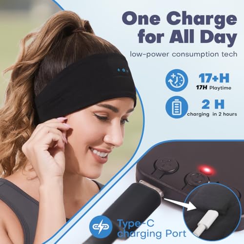 Image of Sleep Headphones Bluetooth Headband for Side Sleeper, 17 Hours Playtime, Wireless Headband Headphones with HD Stereo Speakers for Workout,Running,Yoga, Ideal Gifts for Men, Women, Teens (MULTI COLOUR)